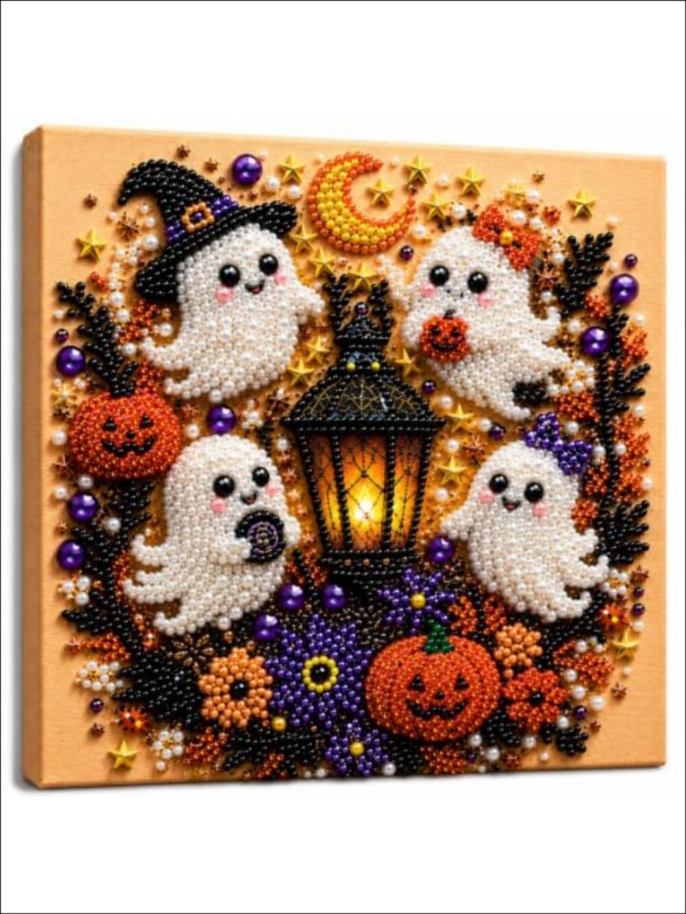 DIY Diamond & Pearl Art Kit 10x10 Inch Halloween Framed Decor